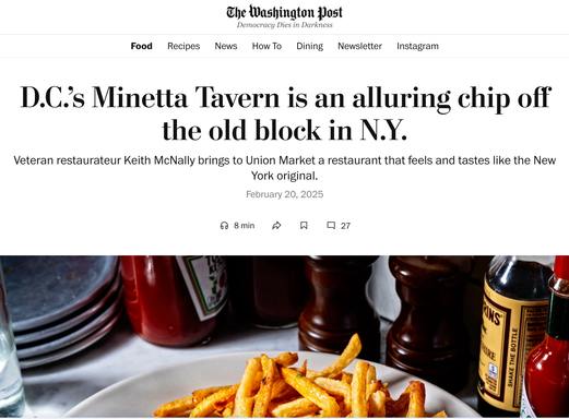 MINETTA DC - WASHINGTON POST REVIEW